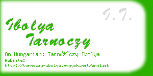 ibolya tarnoczy business card